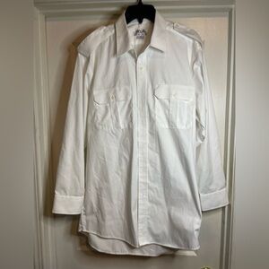 M&H Men's Classic Pilots White Shirt xl
